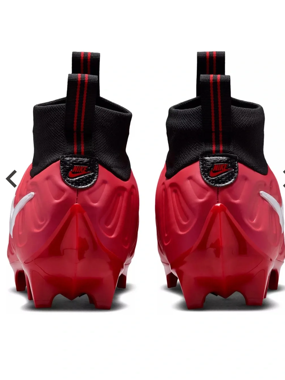 Nike Men’s red and Black Football Cleats with Silver Swoosh Nike Vaporposite